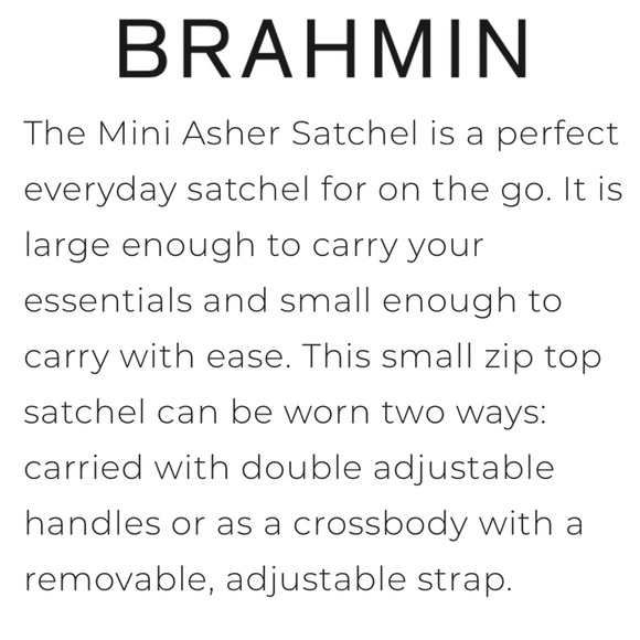 NEW! Brahmin Mini Asher Satchel Crossbody In Spice - Picture 8 of 15
